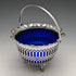 British Vintage Blue Inner Silver Plated Basket